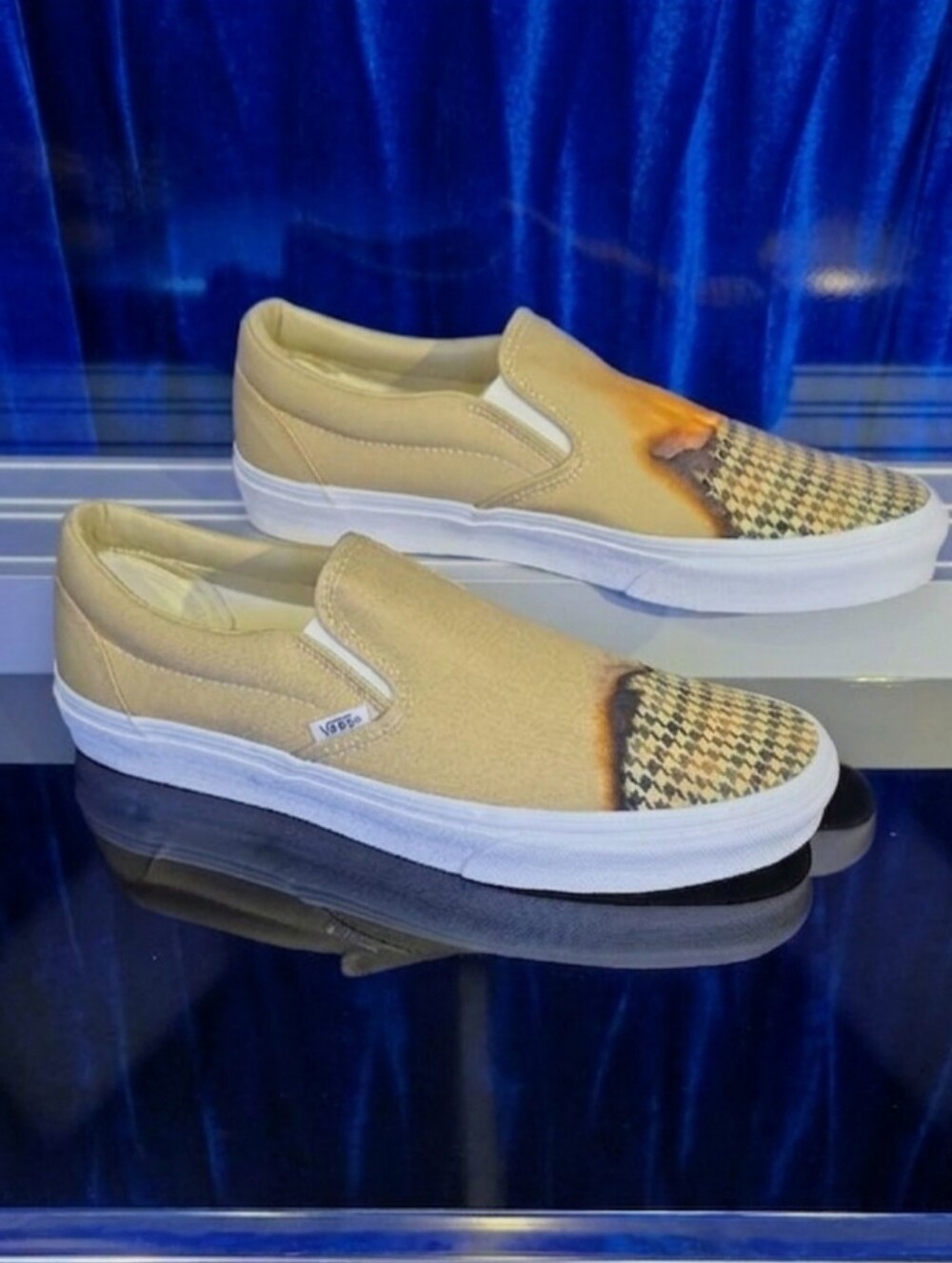 Vans Classic Slip-On Big Reveal Taos Taupe Houndstooth Burn Men 10 Women 11.5New